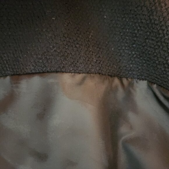 Cropped Black moto style blazer Wool/Poly blend, Slash Zip Pockets, Gap Size 10 - Picture 6 of 7